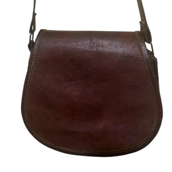 Brown Leather western handmade tooled  Crossbody Bag - Picture 2 of 7